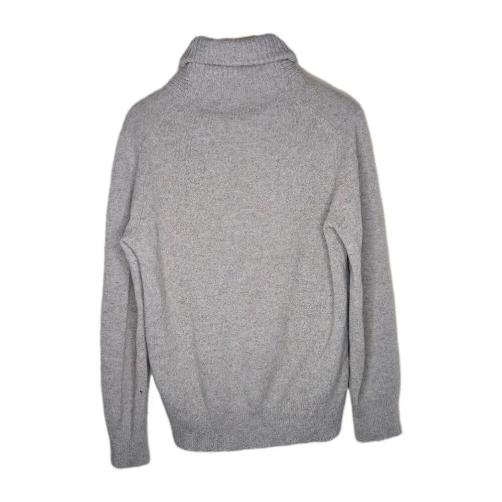J.Crew Men's 100% Lambswool Sweater - Cozy Pullover with Shawl Collar Size Med